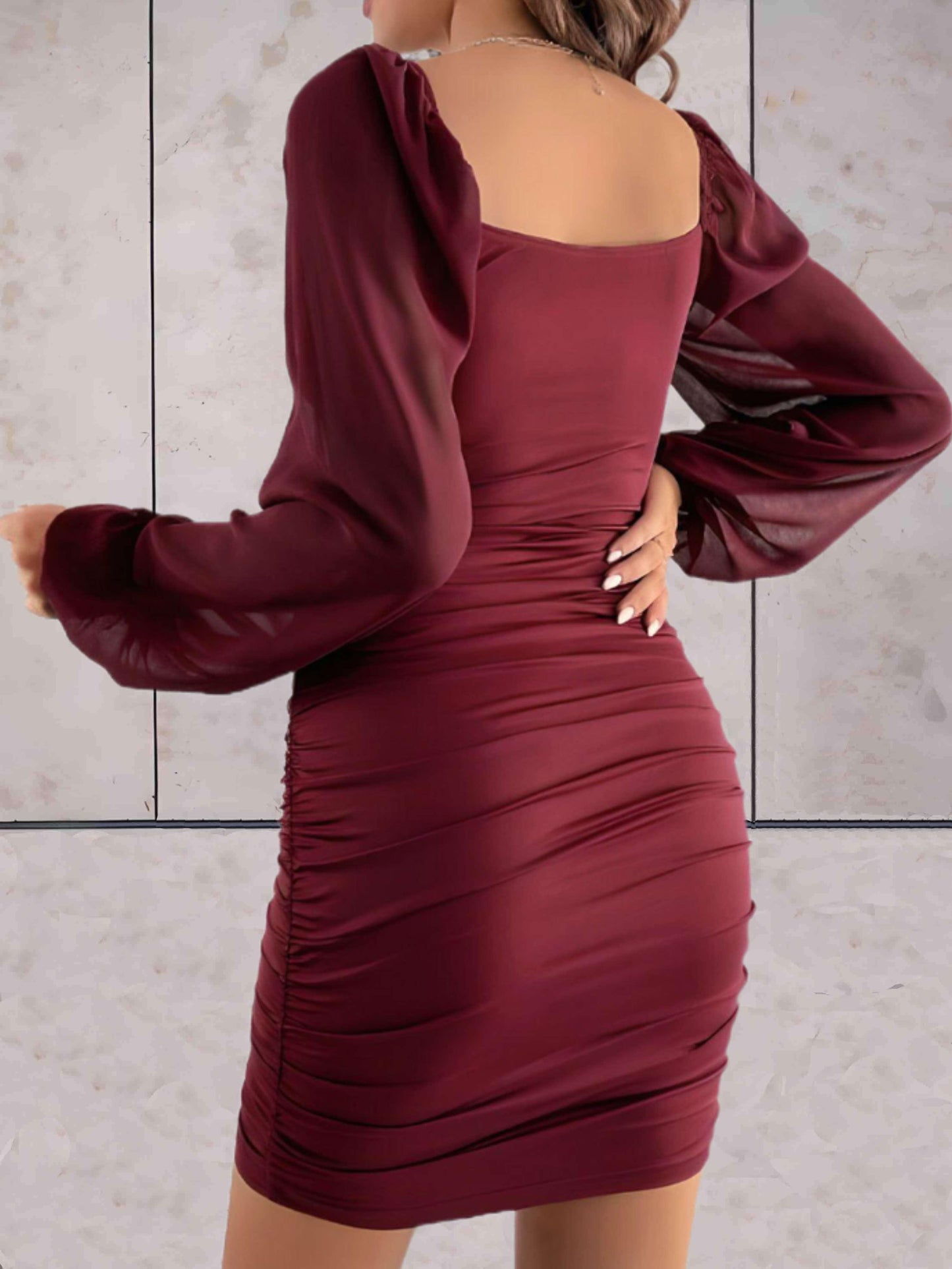 Elegantes Minikleid für Damen mit Weiten Ärmeln aus Polyester