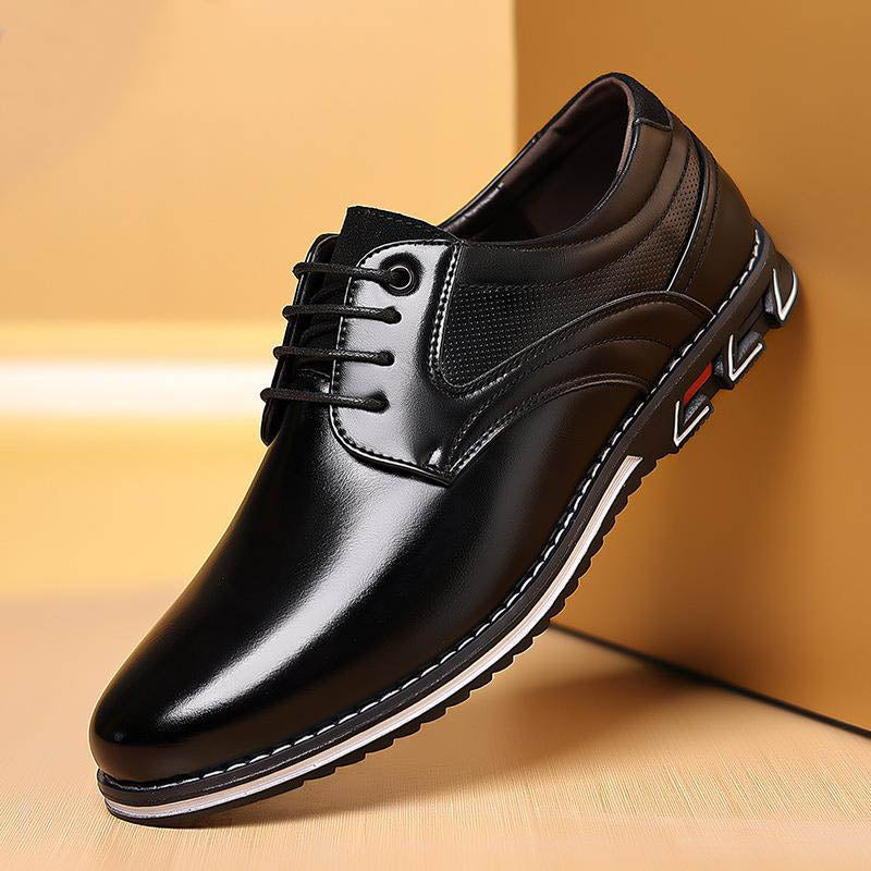 Herren Oxford-Schuhe – Echtes Leder – Klassisches Brogue-Design – Rutschfeste Sohle