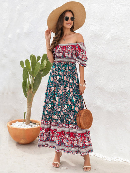 Maxikleid Blumenmuster | Boho-Stil Kleid