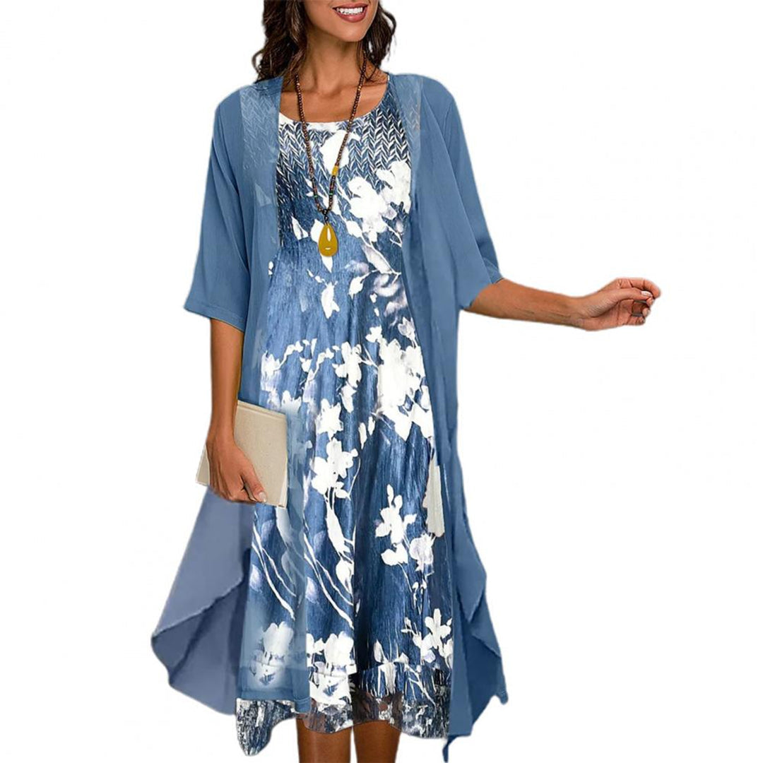 Leichte Sommerkleid Damen mit Stilvollem Print