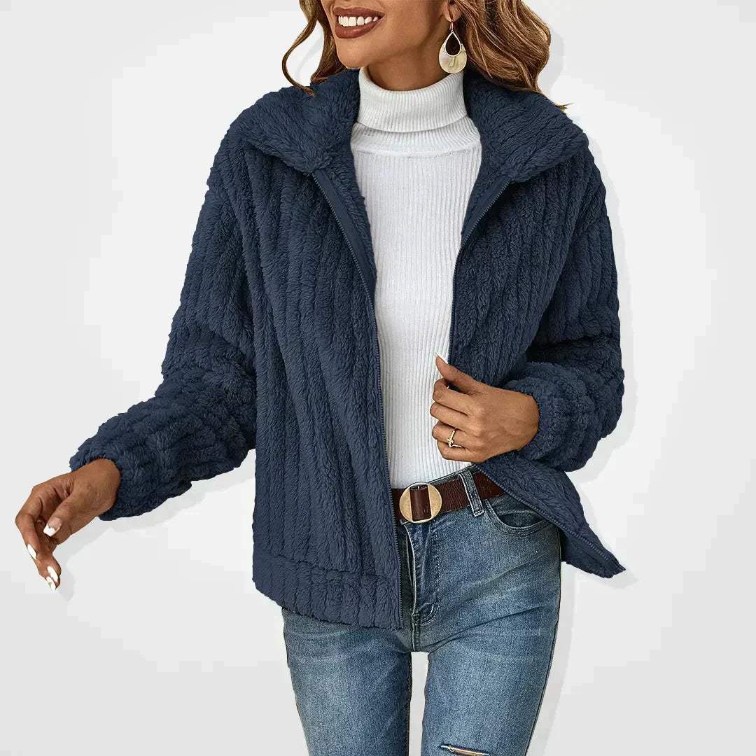 Damen Kunstfell Jacke – Weiches Oversize-Design – Kuschelig & Warm – Perfekt für Alltag