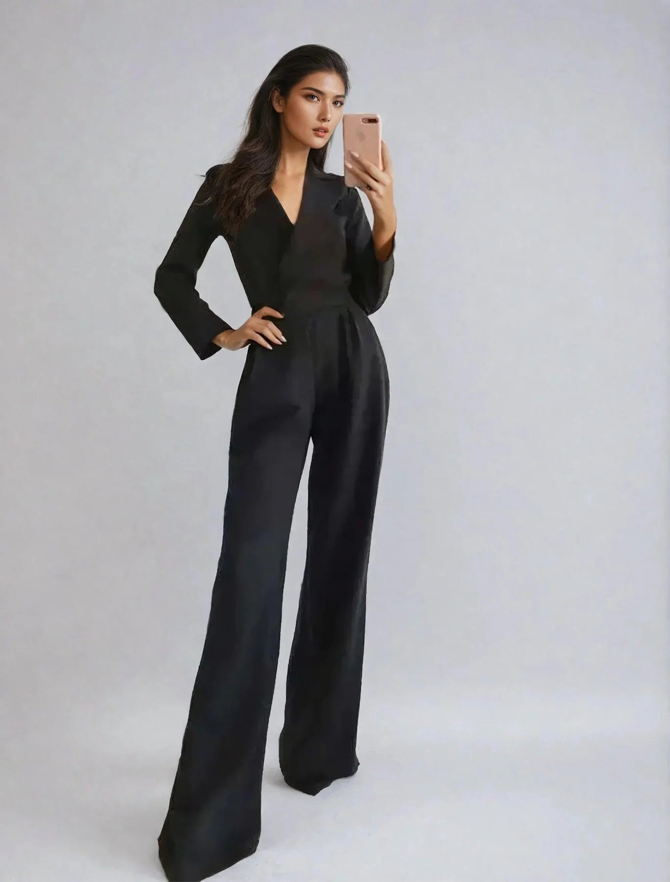 Eleganter Damen Jumpsuit aus leichtem Stoff für festliche Anlässe