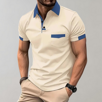 Herren-Poloshirt aus Baumwolle mit Brusttasche