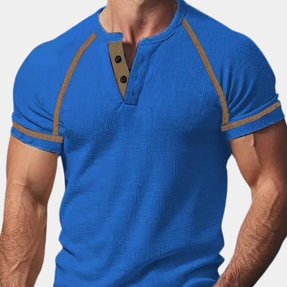 Herren Henley Shirt – Kurzarm – Knopfleiste – Regular Fit – Gerippte Abschlüsse