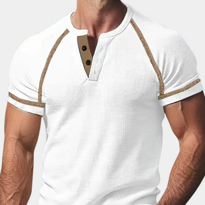 Herren Henley Shirt – Kurzarm – Knopfleiste – Regular Fit – Gerippte Abschlüsse