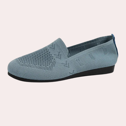 Damen Slipper - Atmungsaktiv & Bequem - Flache Sohle - Eleganter Strick-Loafer