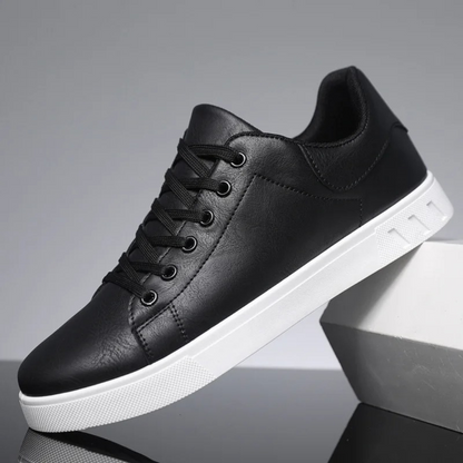 Herren Sneaker - Faux Leder - Bequeme Passform - Rutschfeste Gummi Sohle - Schnürverschluss