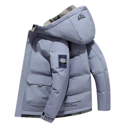 Warme winterjacke mit kapuze für herren