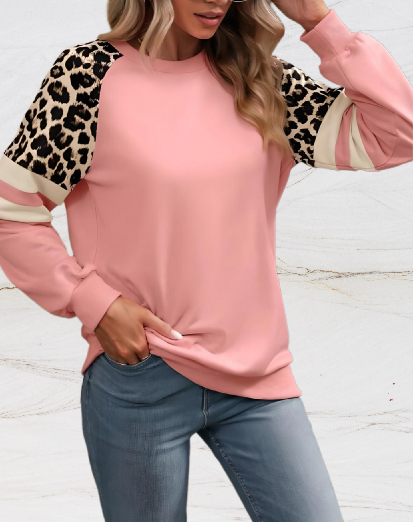 Elonysa - Oversize Pullover mit Leopardenmuster