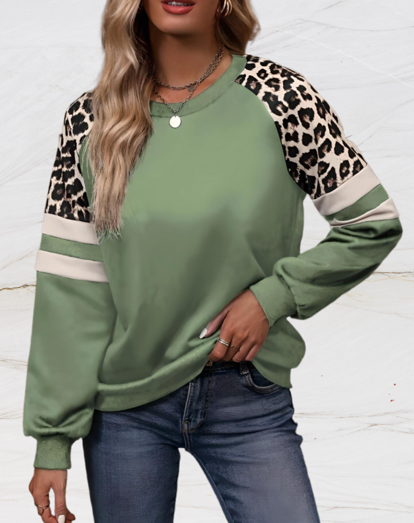 Elonysa - Oversize Pullover mit Leopardenmuster