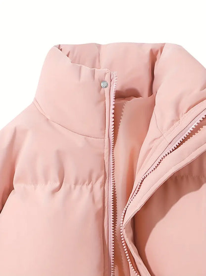 Damen Pufferjacke – Warm Gefüttert – Mit Kapuze – Wind- & Wasserabweisend – Steppdesign