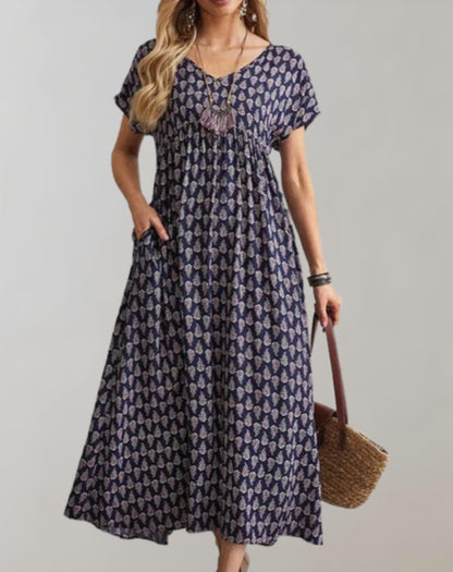 Lange Damen Sommerkleid - Maxikleid aus leichter Stoff