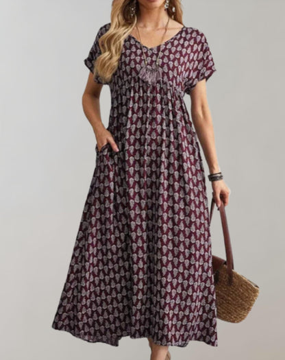 Lange Damen Sommerkleid - Maxikleid aus leichter Stoff