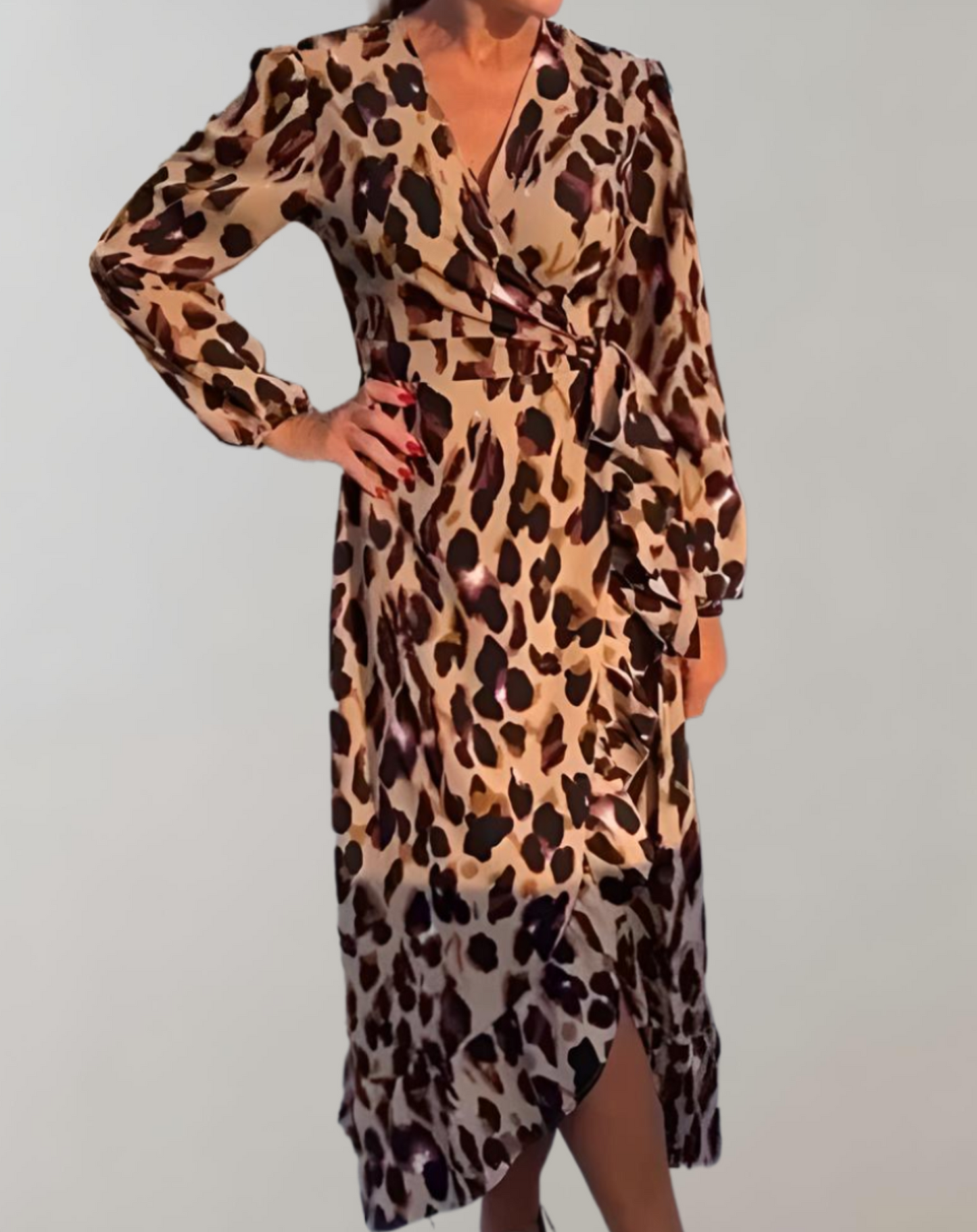 Damen Sommerkleid mit Leopardenmuster - Lockeres Freizeitkleid