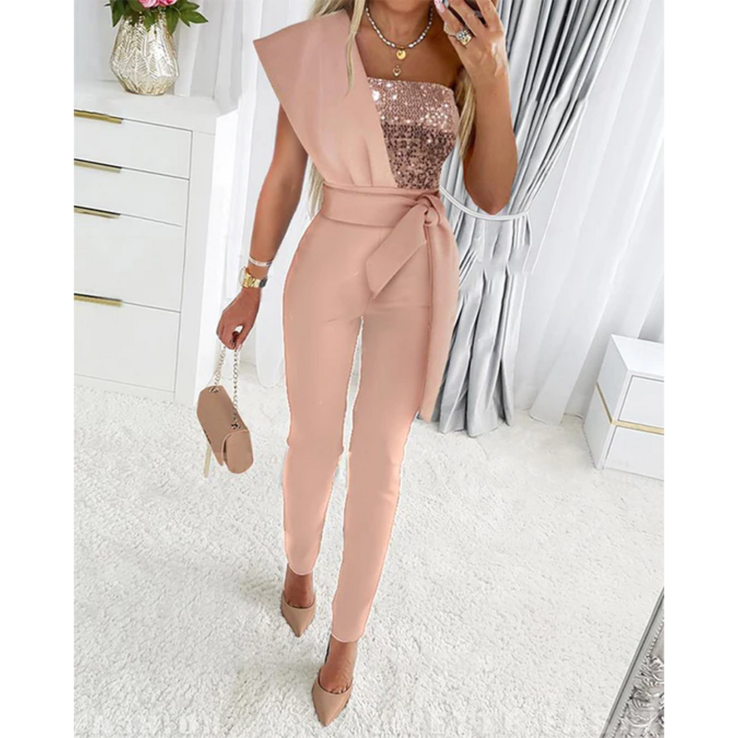 Glitzernde Damen Jumpsuit für Party und Glamour