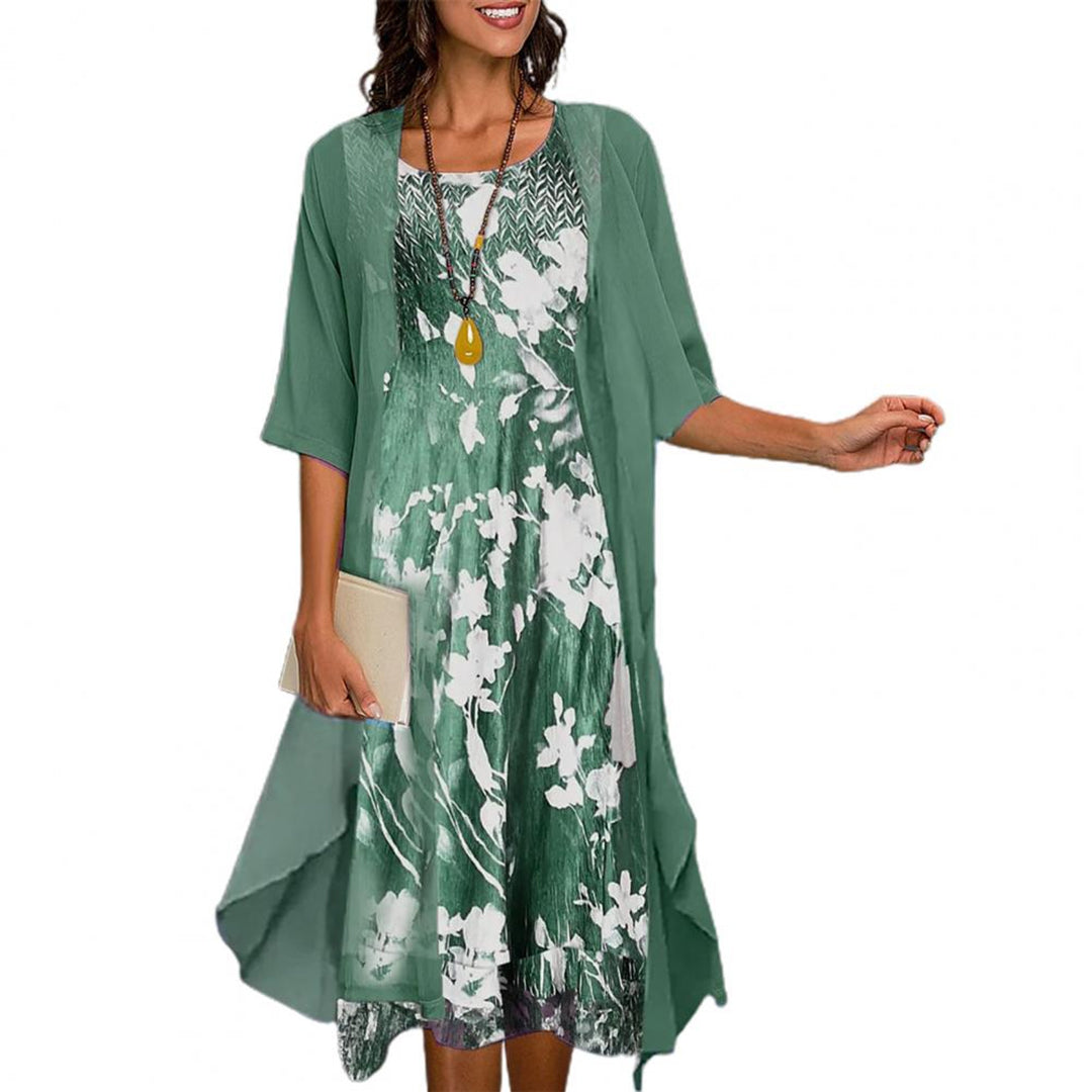 Leichte Sommerkleid Damen mit Stilvollem Print