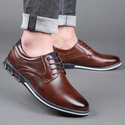 Herren Business Schuhe – Echtes Leder – Elegantes Design – Schnürung – Rutschfeste Sohle