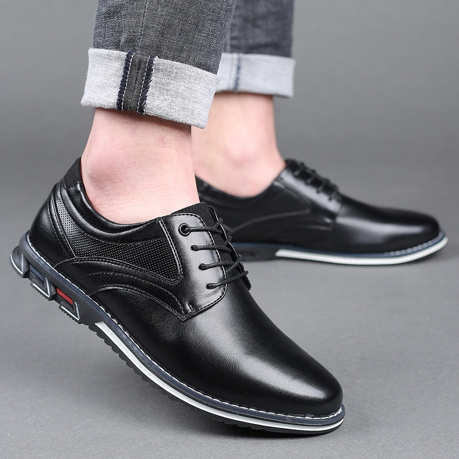 Herren Business Schuhe – Echtes Leder – Elegantes Design – Schnürung – Rutschfeste Sohle