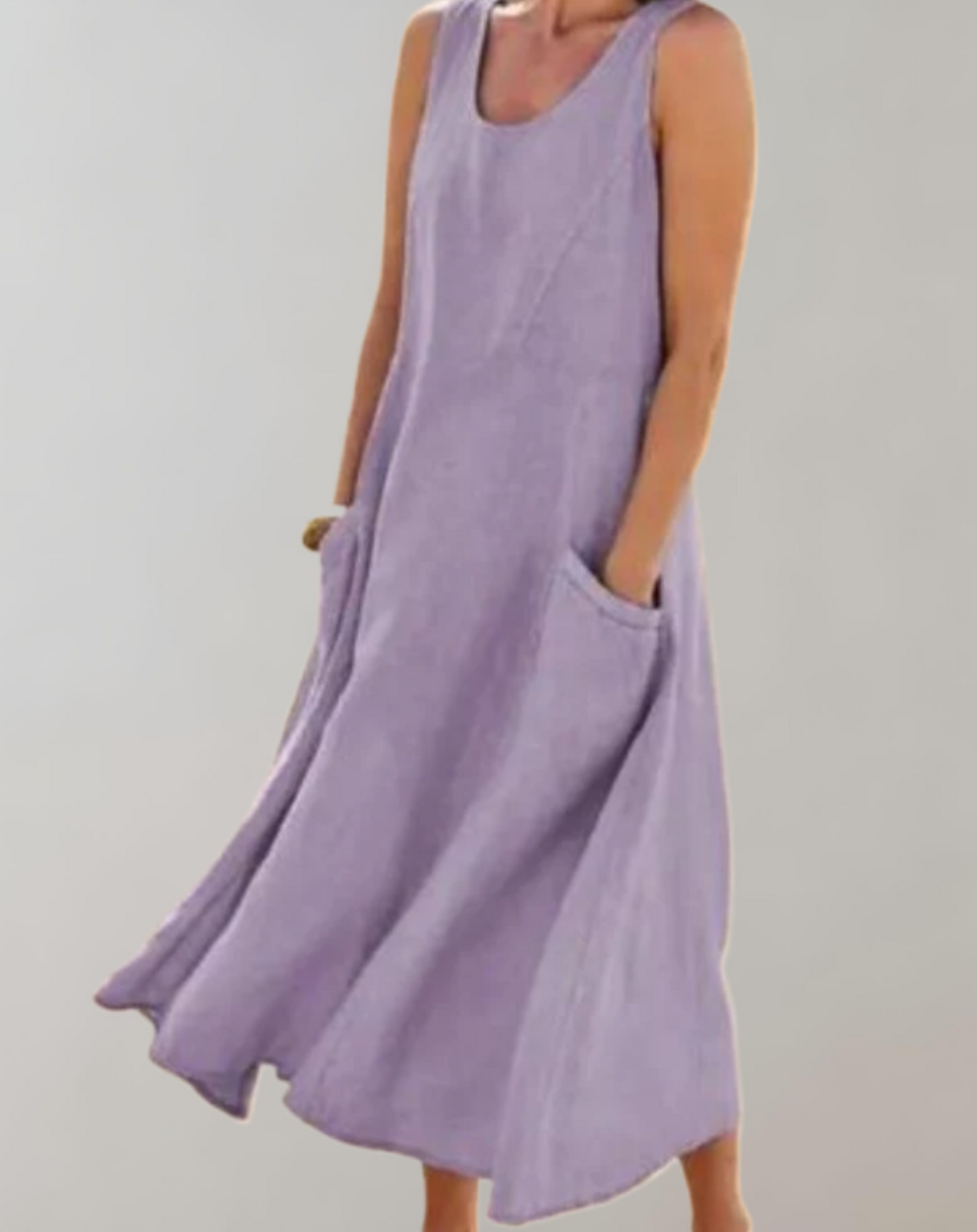 Leichtes Damen Sommerkleid mit Taschen – Freizeitkleid aus Baumwolle