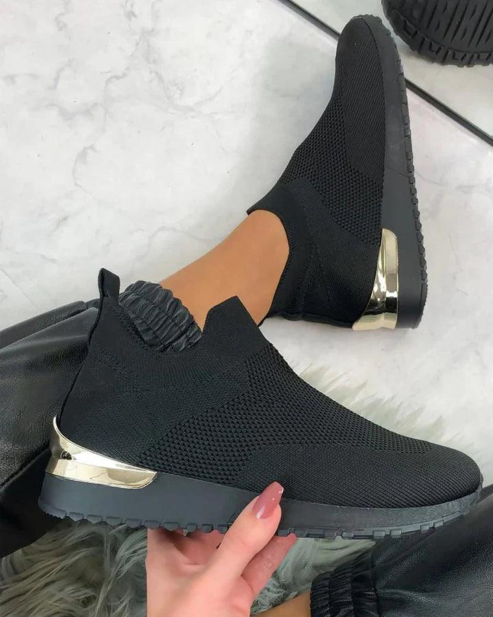 Orthopädische Slip-On Damen-Sneaker mit Mesh-Obermaterial