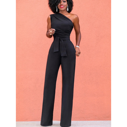 Jumpsuit mit weiter Hose und kurzen Ärmeln