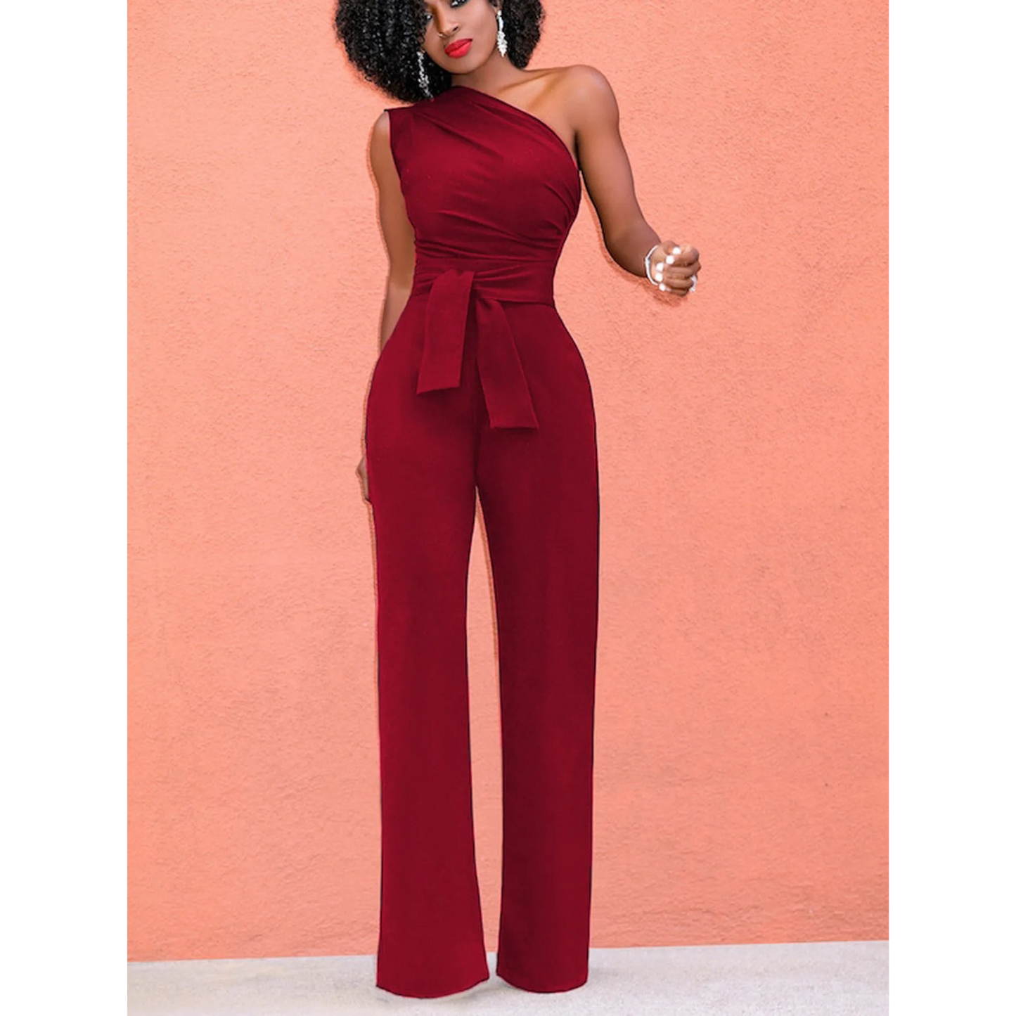 Jumpsuit mit weiter Hose und kurzen Ärmeln