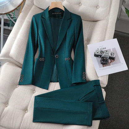 Damen Hosenanzug – Maßgeschneiderter Blazer & gerade Hose – Elegant & Business