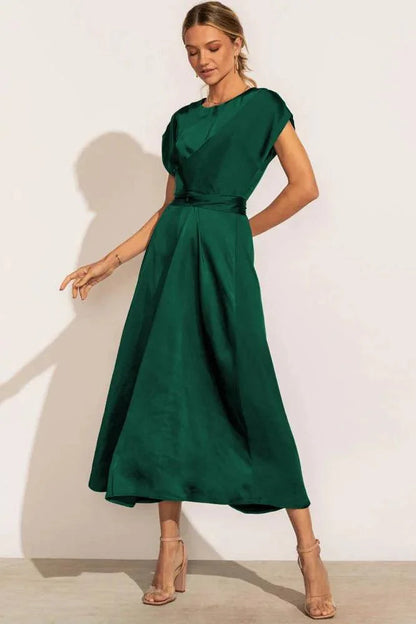 Elegantes Satin Seiden Abendkleid für Damen