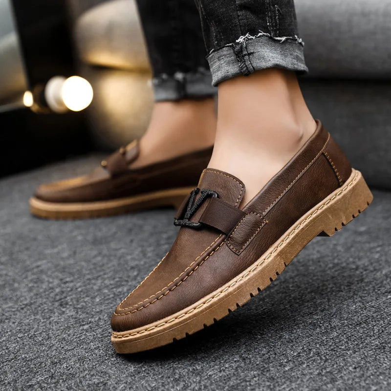 Herren Loafer – Echtleder – Klassisches Slip-On Design – Robuste Sohle für Komfort