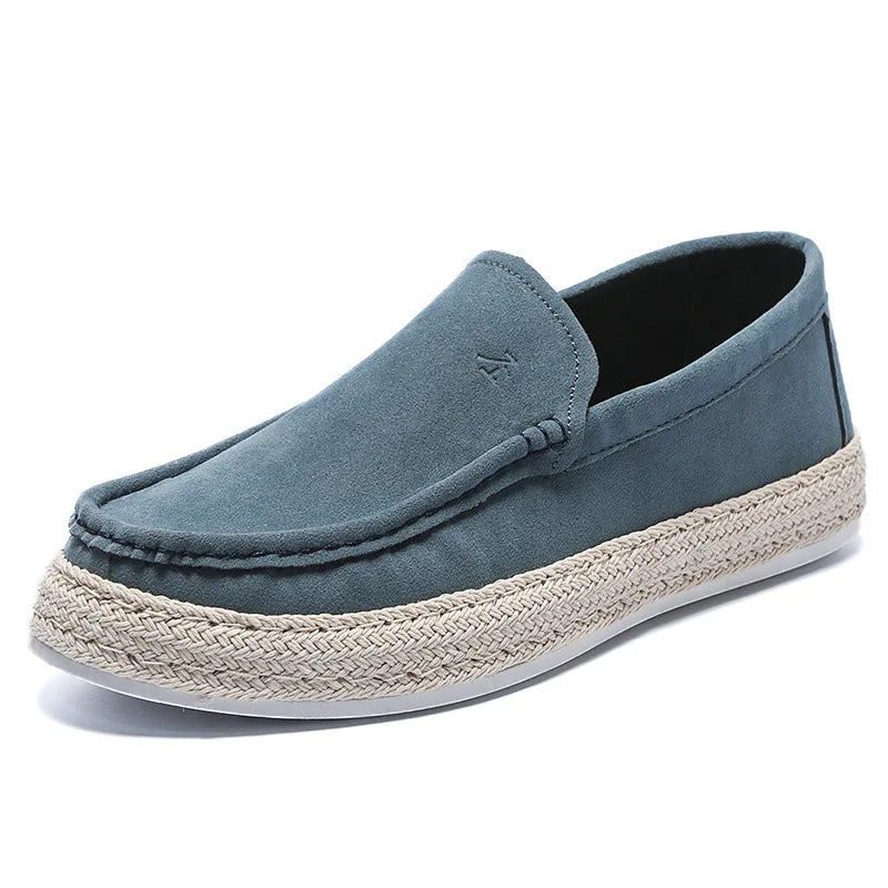 Herren Wildleder-Loafer – Espadrille-Sohle – Slip-On – Bequemer Alltagsschuh