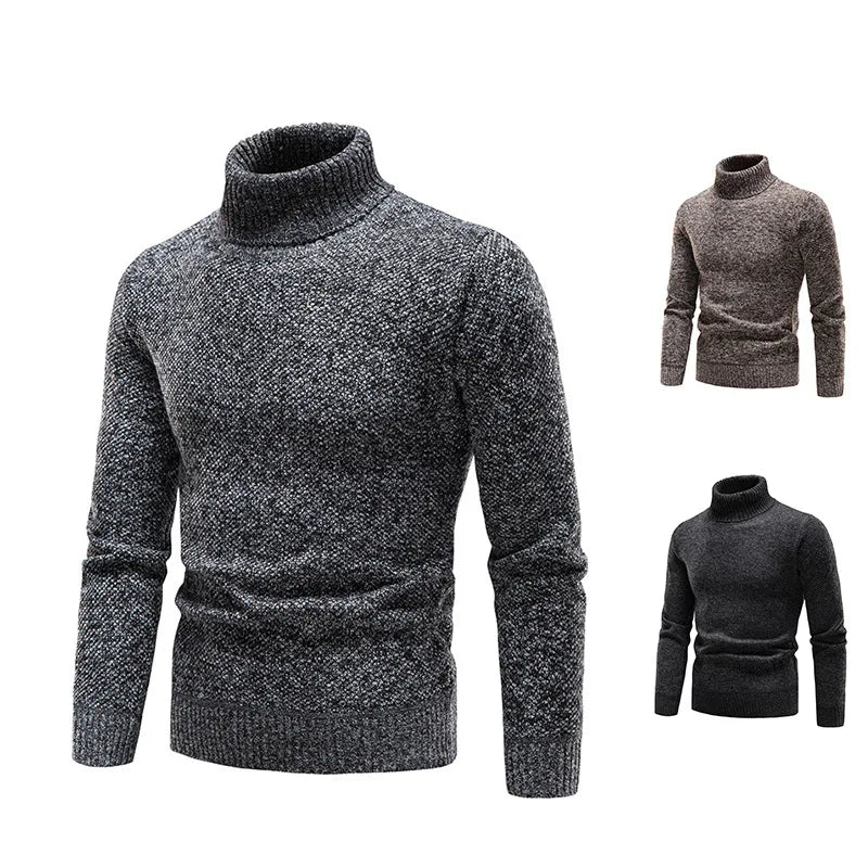 Herren Rollkragenpullover – Strick – Taillierte Passform – Weiches & Warmes Material