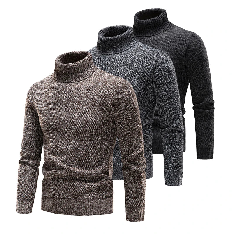 Herren Rollkragenpullover – Strick – Taillierte Passform – Weiches & Warmes Material