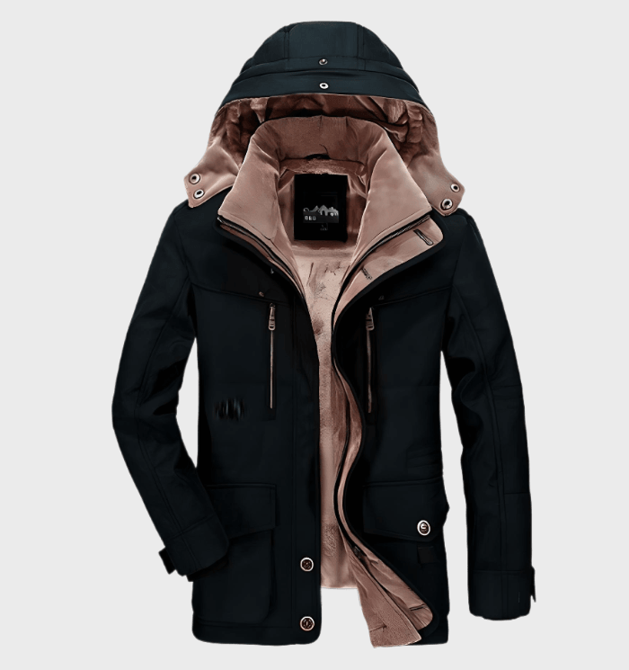 Herren Winter Parka – Warm Gefüttert – Abnehmbare Kapuze – Winddicht mit Taschen