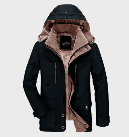 Herren Winter Parka – Warm Gefüttert – Abnehmbare Kapuze – Winddicht mit Taschen