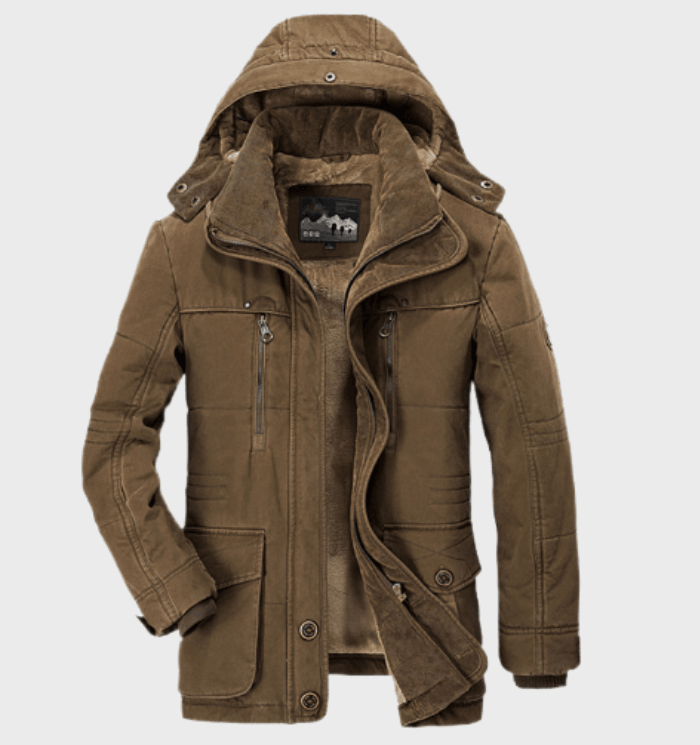 Herren Winter Parka – Warm Gefüttert – Abnehmbare Kapuze – Winddicht mit Taschen