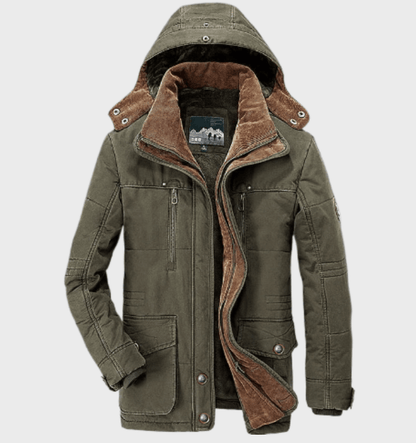 Herren Winter Parka – Warm Gefüttert – Abnehmbare Kapuze – Winddicht mit Taschen