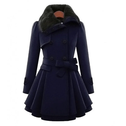 Warmer winter-trenchcoat für damen