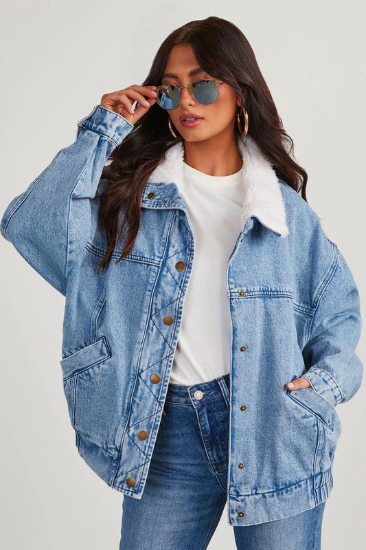 Stenia – Chice Denimjacke mit gemütlichem Fleecekragen