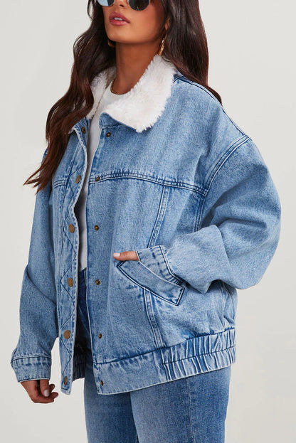 Stenia – Chice Denimjacke mit gemütlichem Fleecekragen