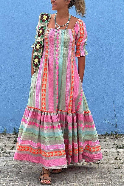 Damen Sommerkleid mit Rundhals – Leichtes Freizeitkleid