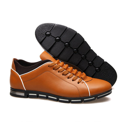 Herren Leder Sneaker – Atmungsaktive Echtleder Freizeitschuhe