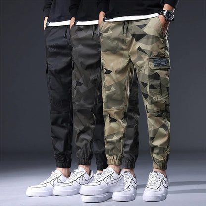 Herren Cargo Jogger – Baumwolle – Camouflage – Elastischer Bund – Seitentaschen