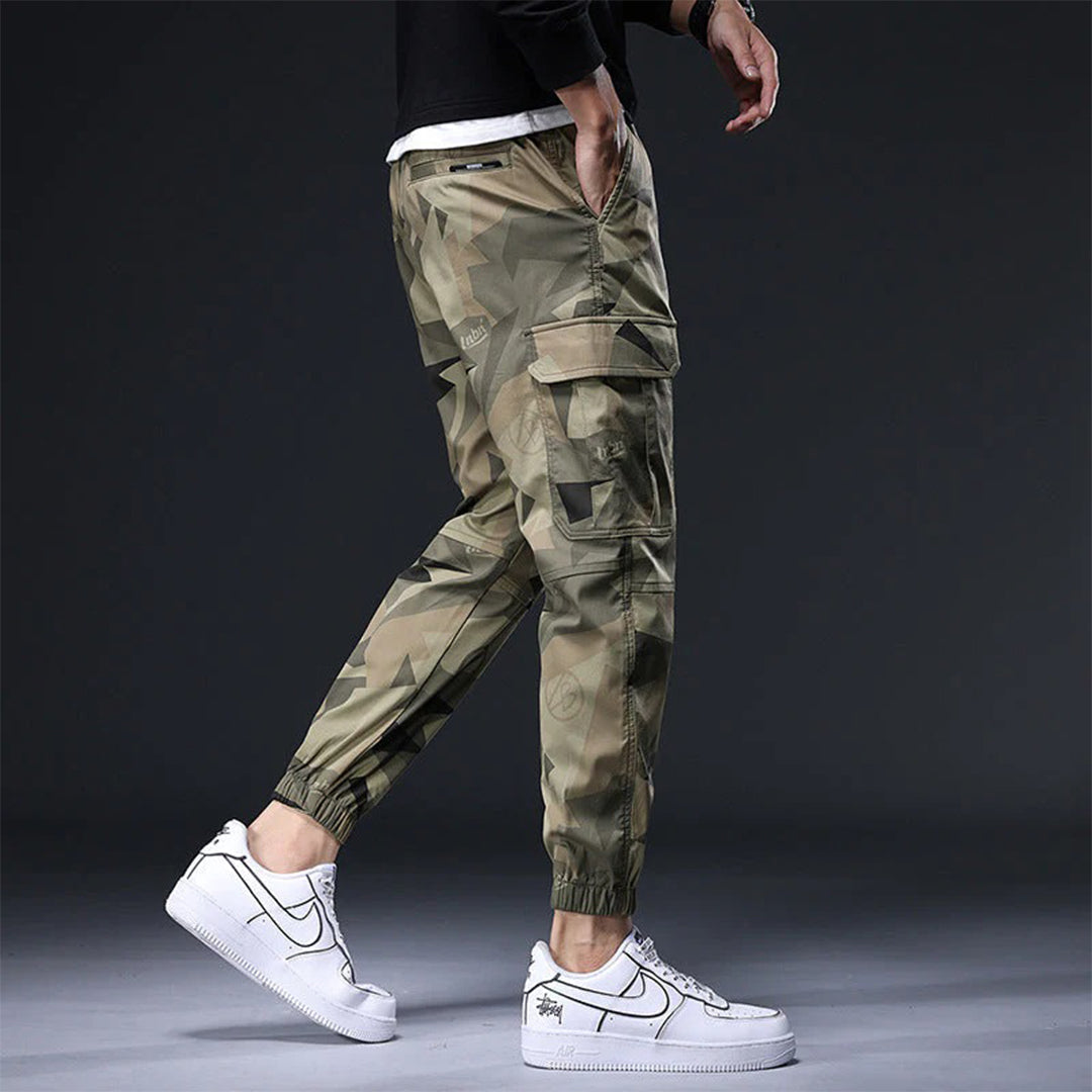 Herren Cargo Jogger – Baumwolle – Camouflage – Elastischer Bund – Seitentaschen