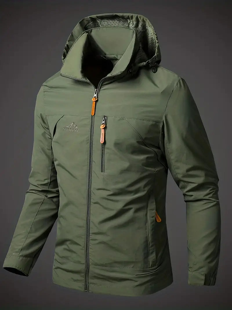 Herren Outdoor Jacke – Winddicht & Wasserabweisend – Kapuze & Reißverschlusstaschen