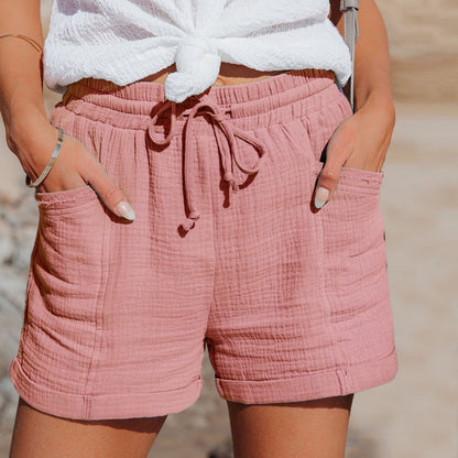 Damen Shorts – Leicht & Atmungsaktiv – Elastischer Bund mit Kordelzug – Mit Taschen