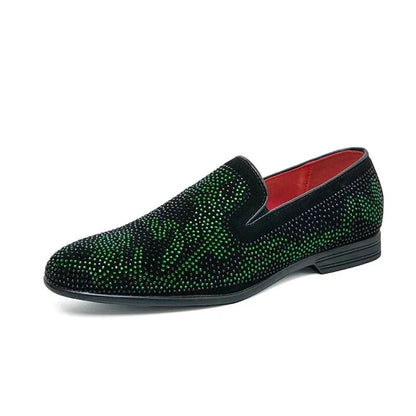 Herren Slipper - Elegantes Design - Strassverzierung - Bequeme Slip-On Loafer