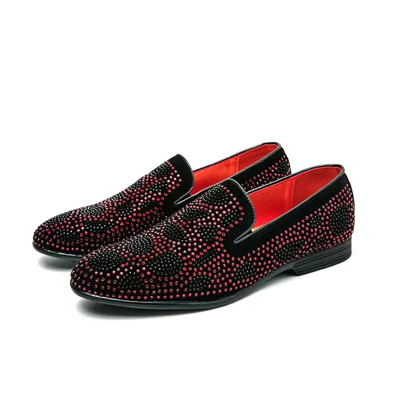 Herren Slipper - Elegantes Design - Strassverzierung - Bequeme Slip-On Loafer