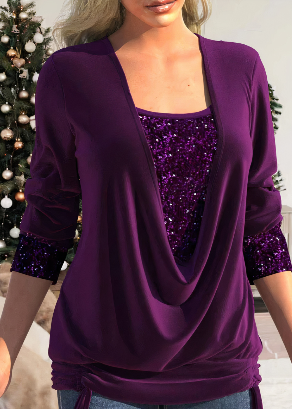 Stylische glitzerbluse für damen