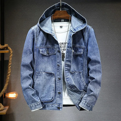 Detrick – Vintage Denimjacke mit Kapuze für Herren