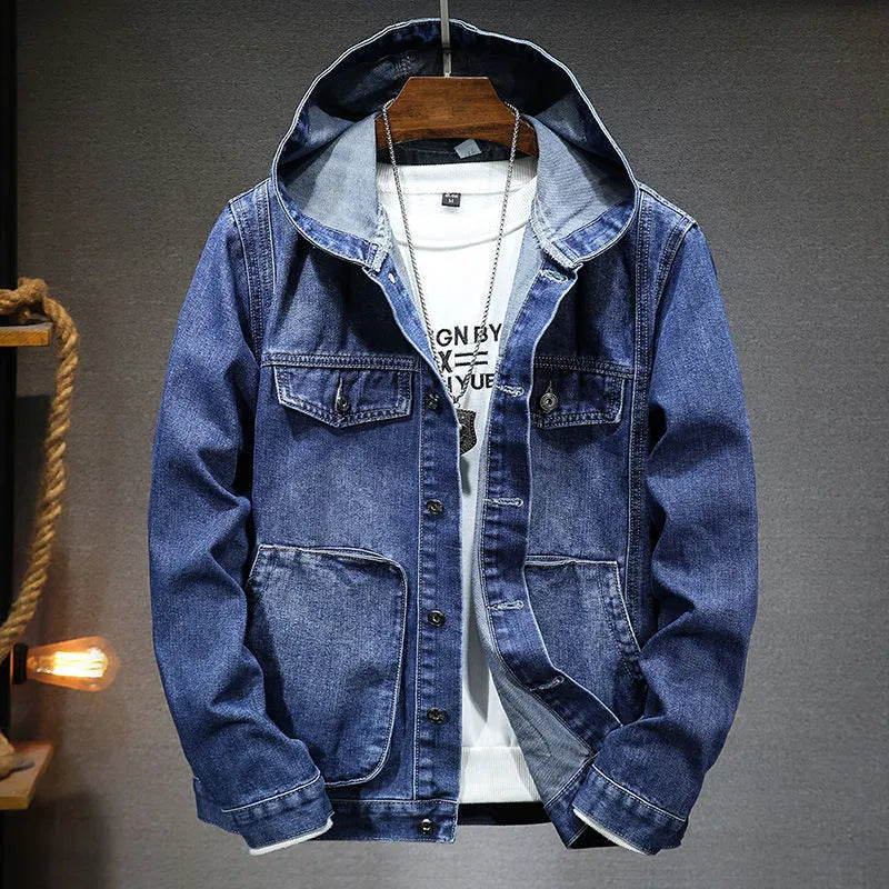 Detrick – Vintage Denimjacke mit Kapuze für Herren